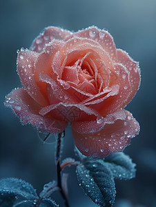 冰雕玫瑰的妖艳之美背景图片