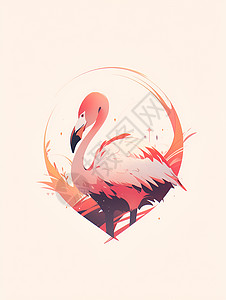 粉色的火烈鸟背景图片