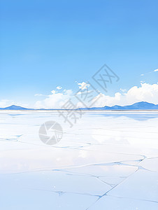深蓝天空下的湖泊背景图片