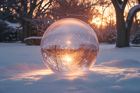 冰雪中的魔幻奇境背景图片