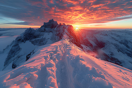 雪山美景背景图片