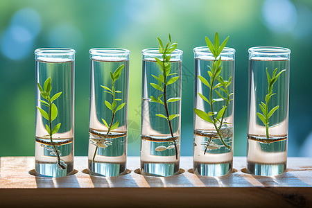 玻璃瓶植物实验背景图片