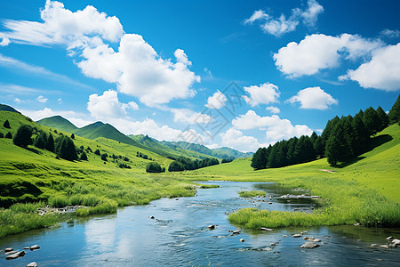 湖畔自然风景图片