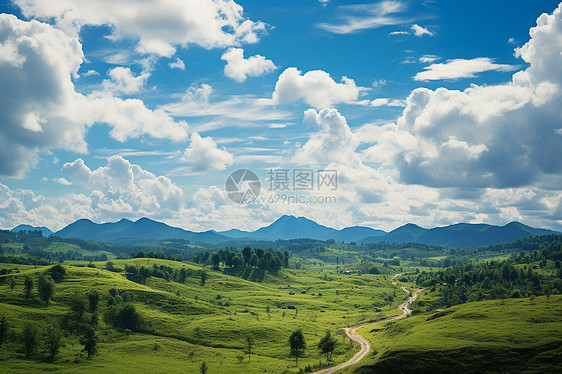 青山绿水云淡风轻图片