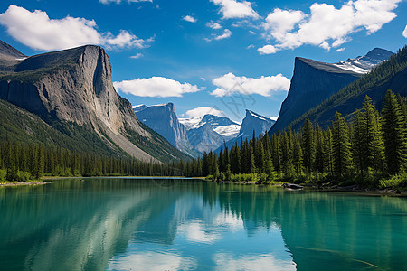 美丽的山川湖泊背景图片