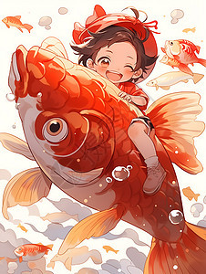 鱼背上的女孩图片