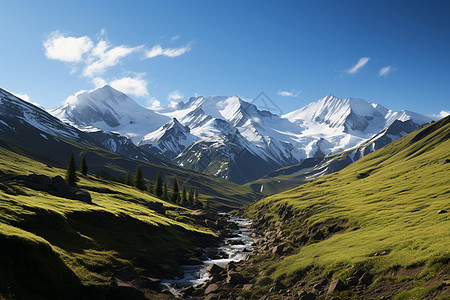 山脉流淌的自然美景图片