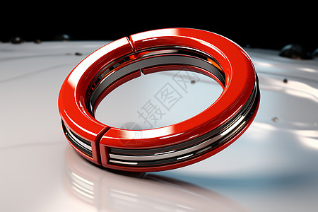 红色科技背景红色金属圆环背景