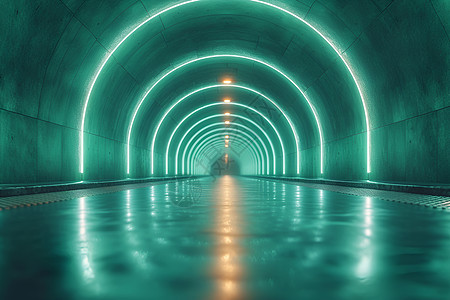 未来隧道的绚丽光芒图片