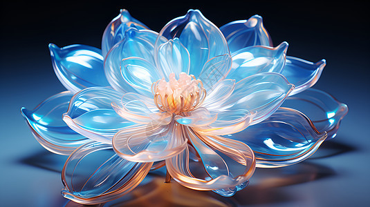 透明蓝莲花背景图片