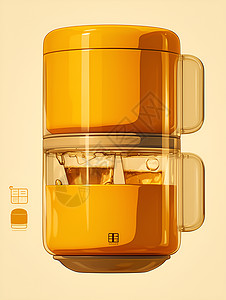 黄色的咖啡机背景图片