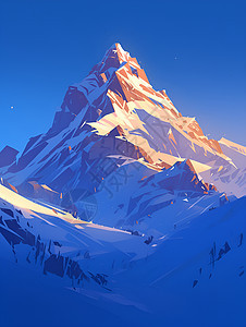 白雪皑皑的山峰背景图片