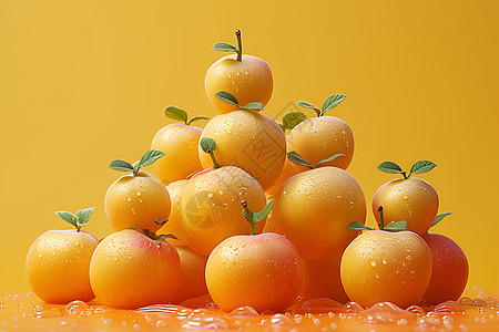 水滴点缀的橙子图片