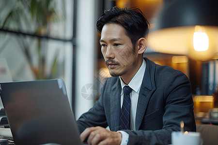 看电脑的商务男性高清图片