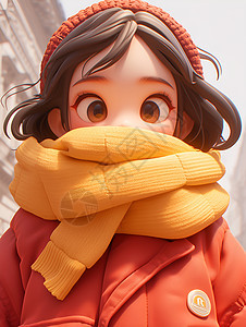 冬日的围巾图片