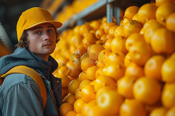 黄色帽子的工人图片