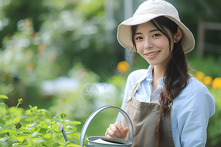 种植的女孩图片