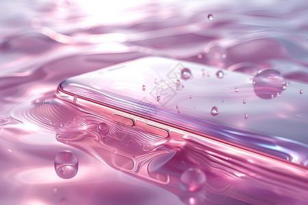 水中漂浮的手机壳背景图片