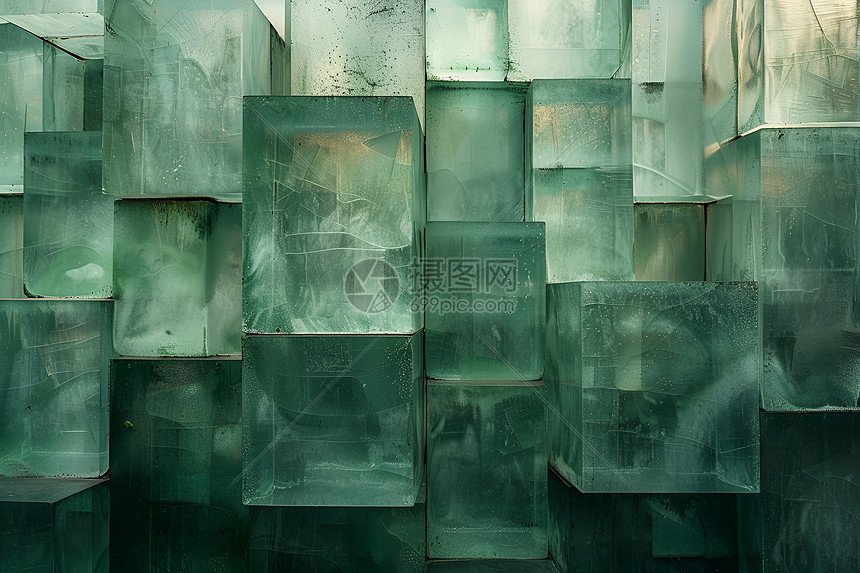 抽象玻璃雕塑图片
