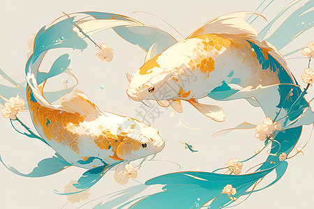 幻梦中的鱼儿背景图片
