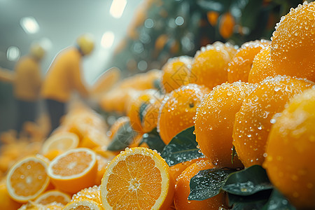 新鲜的橙子橙子采摘高清图片