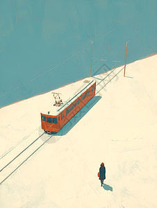雪景列车图片