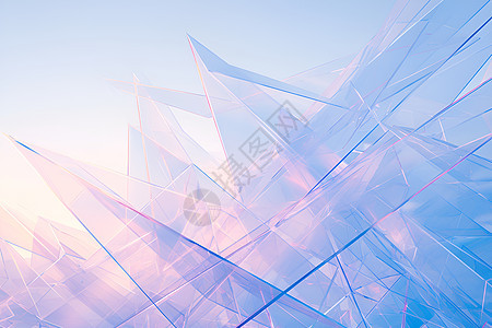水晶立方体中的抽象建筑背景图片