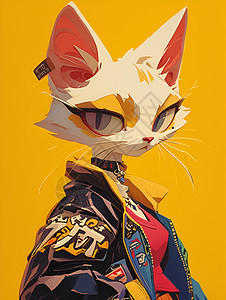 时尚猫咪的涂鸦艺术图片