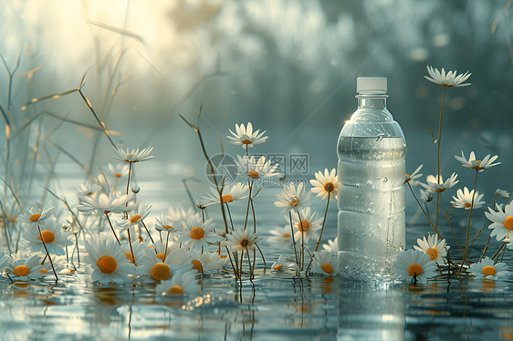 花海中的水瓶图片