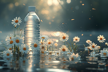 水和雏菊图片