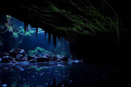 夜晚的洞穴图片