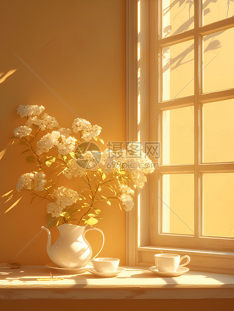 阳光洒满窗前图片