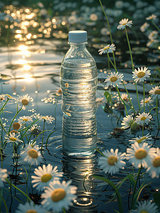 夕阳下的水瓶图片