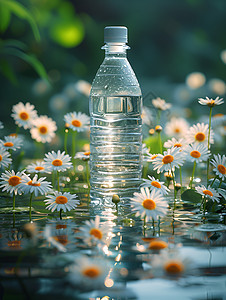 水面上的花朵图片