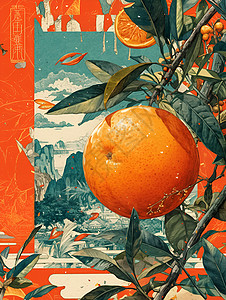 新鲜的橙子背景图片