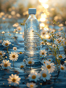 水中的一瓶水背景图片