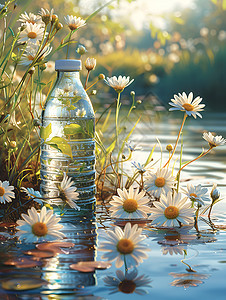 小雏菊和水瓶图片
