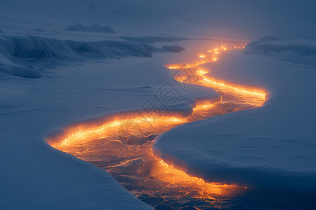 冰川上融化的河流图片