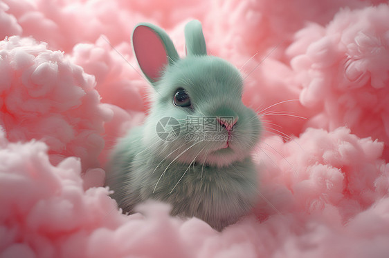 可爱的灰色兔子图片