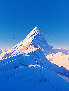 绘画的雪山山脉图片