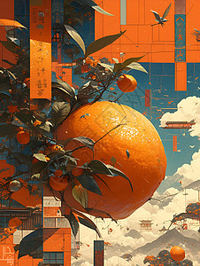 抽象的橙色橙子图片