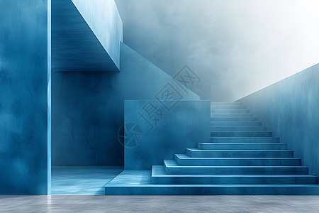 奇幻蓝色台阶背景图片