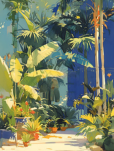 鲜艳的热带花园图片