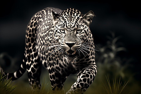 草原上凶猛的猎豹背景图片