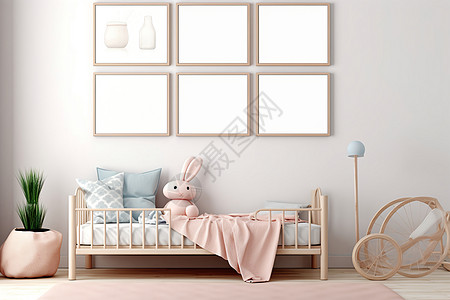 房间内温馨的婴儿床图片