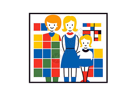扁平风格的家庭肖像图片