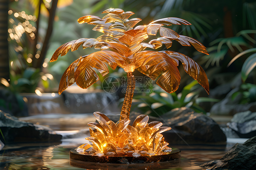 精致的棕榈树工艺品图片