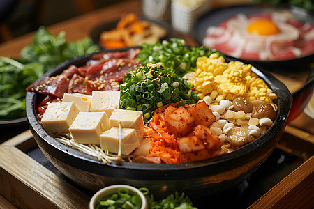 美味日式晚餐背景图片