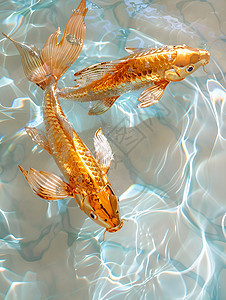 幻境中的金色游鱼图片
