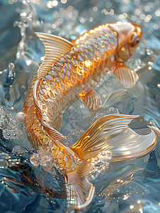 水中游荡的金鲤鱼图片